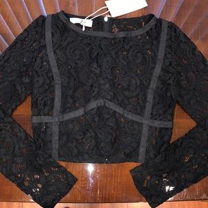 Assali Black Lace Crop Top